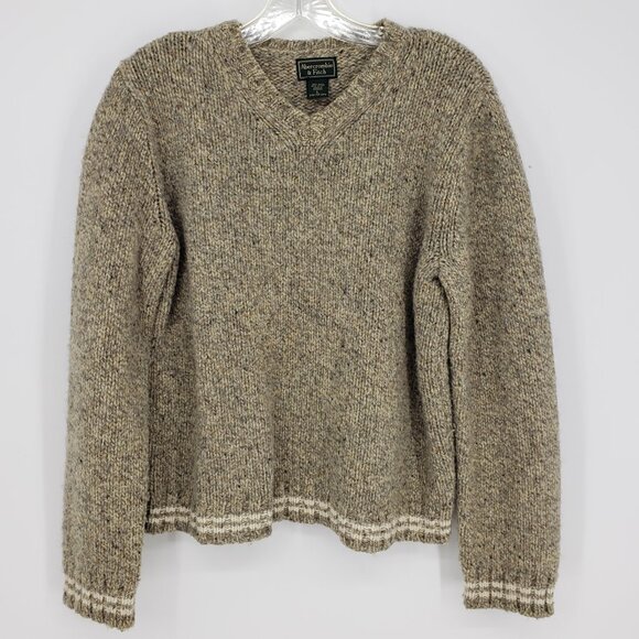 Abercrombie & Fitch Sweaters - Abercrombie & Fitch Vintage Y2K Wool V Neck Sweater L Womens Pullover Tan